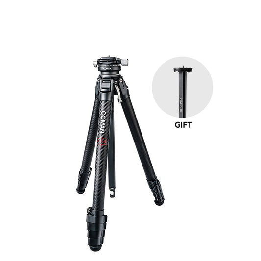 Coman Zero Y Professional Travel Carbon Fiber Tripod, 360° Ball Head, Arca Swiss for DSLR